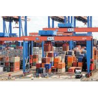 14301_7515 Verladung von Containern auf Lkw, Lastkraftwagen in Hamburg Altenwerder. | HHLA Container Terminal Hamburg Altenwerder ( CTA )